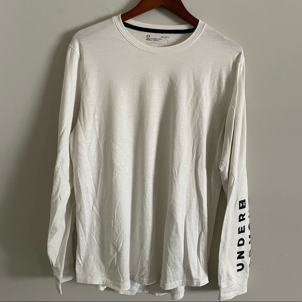 Under Armour off-white Large loose fit workout longsleeve t-shirt